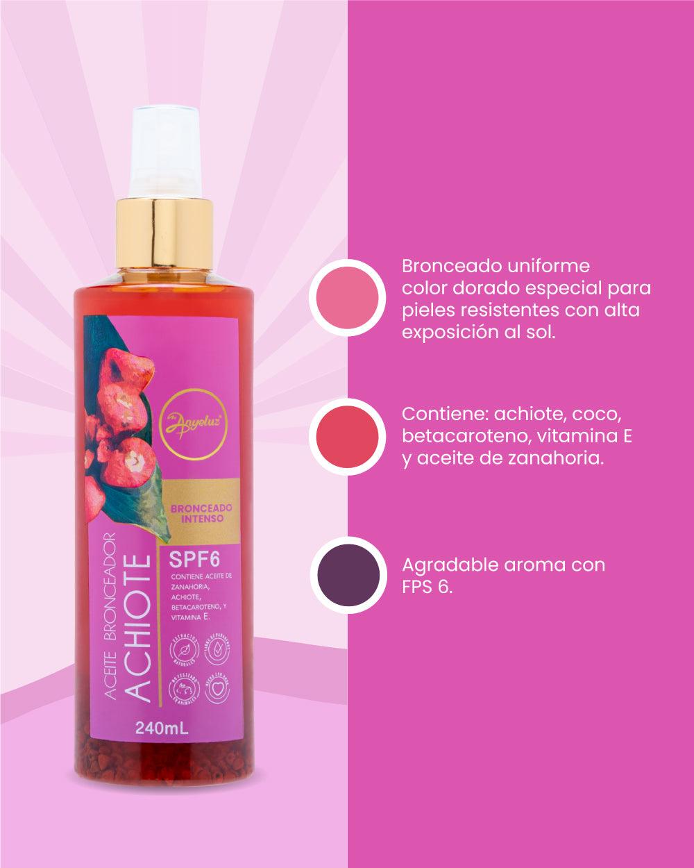 Aceite Bronceador de Achiote FPS 6 Anyeluz 240 ml