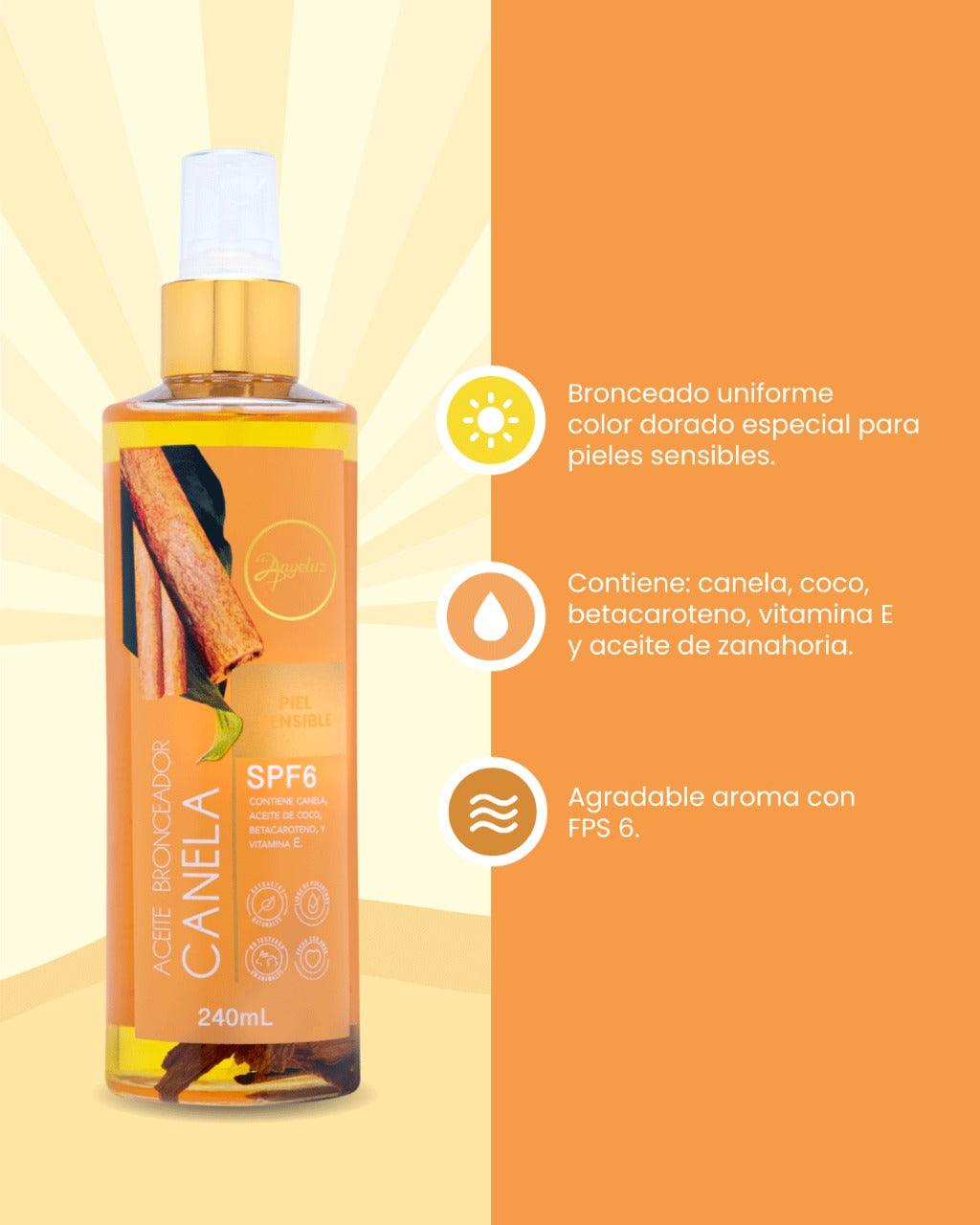 Aceite Bronceador de Canela FPS 6 Anyeluz 240 ml