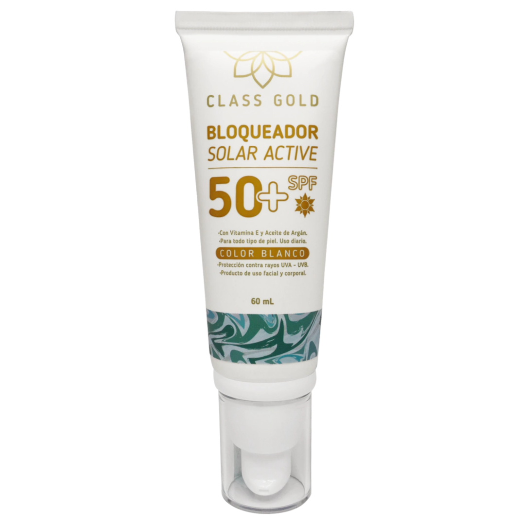 Bloqueador Solar Facial Color Blanco 50 SPF Class Gold 60 ml