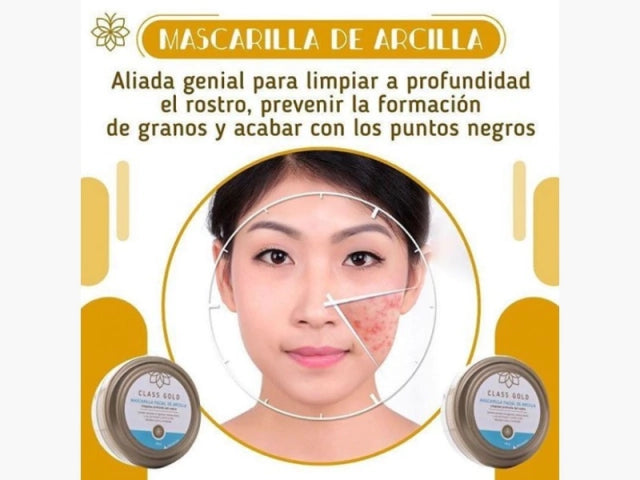 Mascarilla Facial de Arcilla Class Gold 150 grs