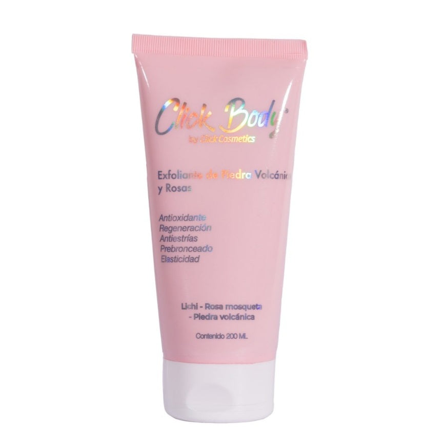 Exfoliante de Piedra Volcánica y Rosas Corporal Click 200 Ml