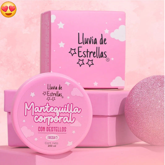 Mantequilla corporal con destellos de fresa 200 Ml  Lluvia de estrellas